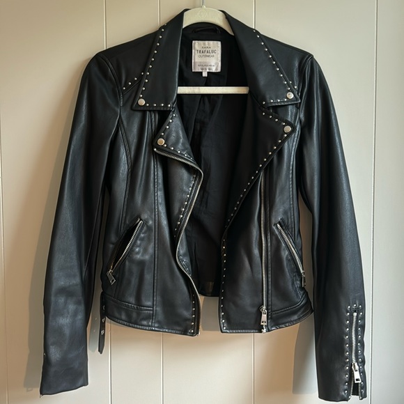 Pleather rock & roll studded jacket, Size S - Picture 1 of 2